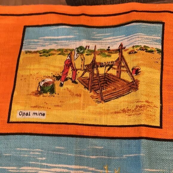 Vintage Australian outback Linen tea towel - Picture 7 of 12